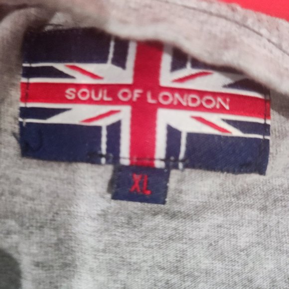 Soul of London grey graphic design short sleeve T-shirt men's size XL - Picture 5 of 6
